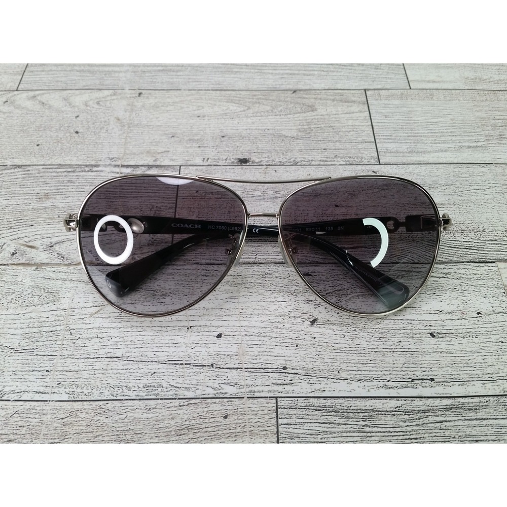 Coach Sunglasses 901511 black/silver  Aviator 58-11  135 2N HC 7059 L138 Glasses